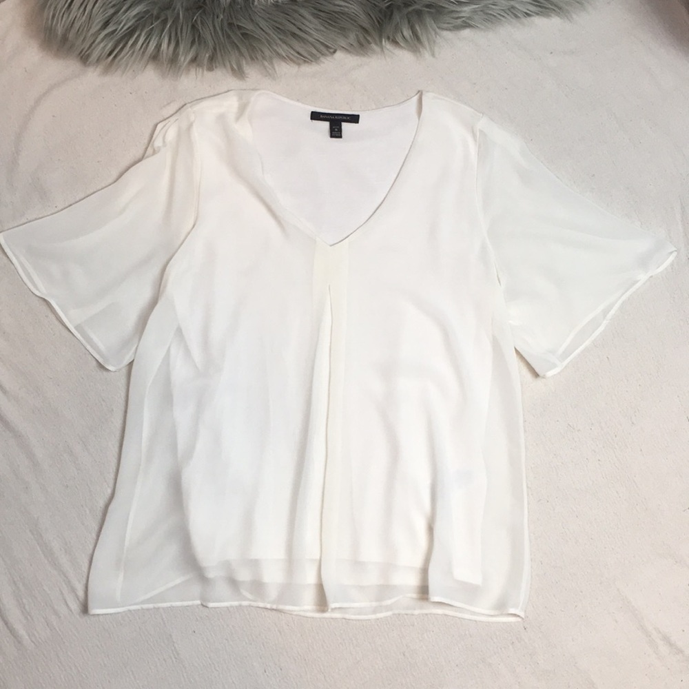 Banana Republic sheer Layered Blouse S